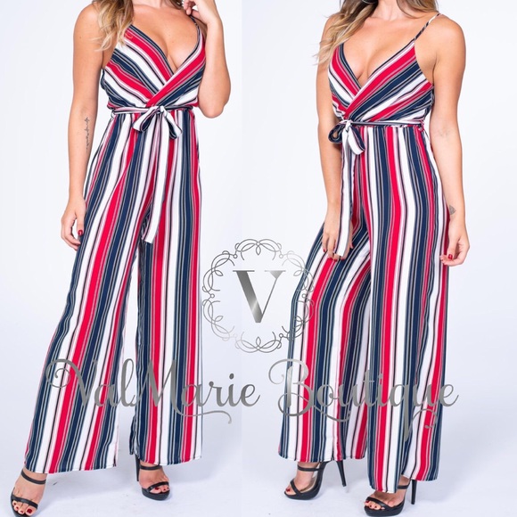 Patriotic Striped Jumpsuit - Picture 3 of 6